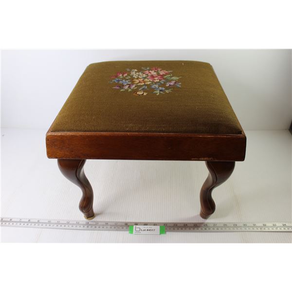 Vintage Fabric Padded Foot Stool