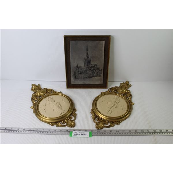 Norwich Cathedral Picture - (2) Plastic Wall Hanger Decor