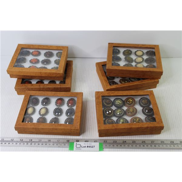 (6) Boxes of Costume Jewelry Rings