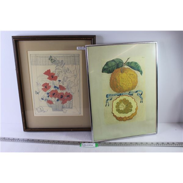 (2) Framed Prints (15" x 19") (13" x 18")