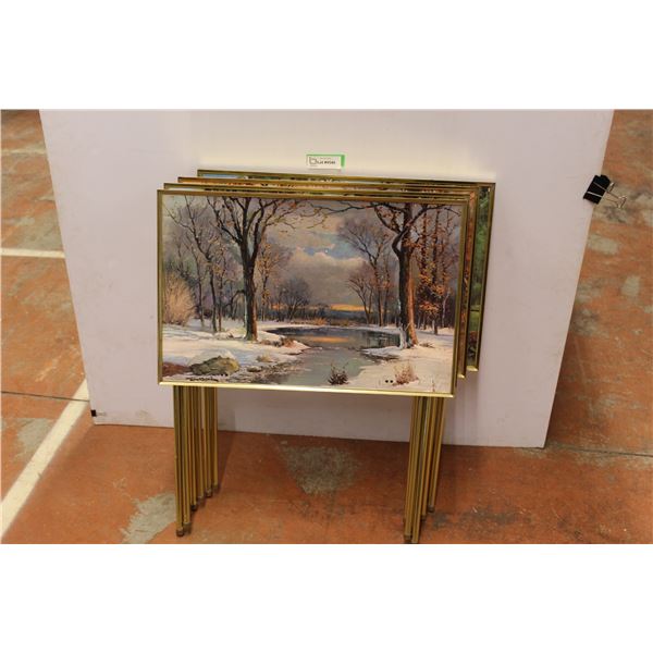 * (4) Vintage TV Tables