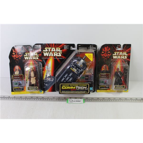 Star Wars CommTech - Figure Talk Reader (NIB) + (2) Star Wars Figures w/Cards for Reader CommTech