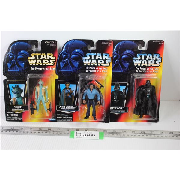 (3) Star Wars Action Figures - Darth Vader - Lando Calrissian - Greedo (NIB)