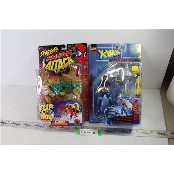 (2) Marvel Comics Action Figures - Sand Man - X-Men Storm (NIB)
