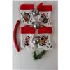 Image 2 : (4) Mickey Mouse Christmas Stockings, Silver Coloured Balls, Basket, Blue Garland & Hanging Ornament