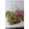 Image 2 : Electric Lighted Star, Garland, Bows, (8) Santa Hats, Christmas Stockings, Snoopy Ornaments