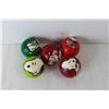 Image 5 : Electric Lighted Star, Garland, Bows, (8) Santa Hats, Christmas Stockings, Snoopy Ornaments