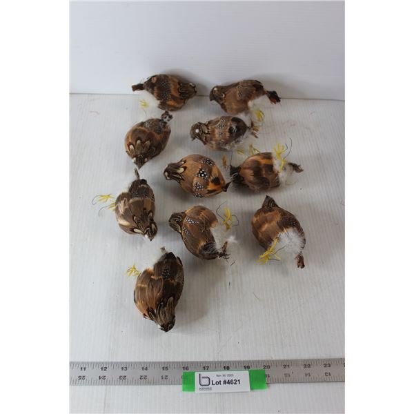 (10) Partridges - Wire on Bottom - Can Be Attached to Christmas Tree