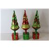 Image 2 : (3) Miniature Ornamental Christmas Trees