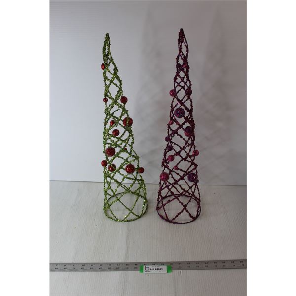 (2) Decorative Christmas Trees