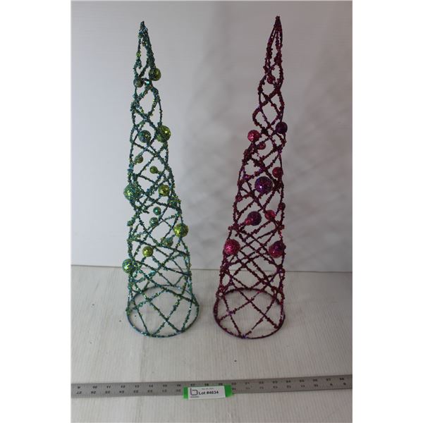 (2) Decorative Christmas Trees