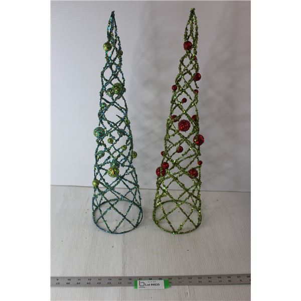 (2) Decorative Christmas Trees