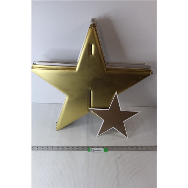 (3) Folding Gold Stars, (6) Folding Silver Stars, (1) Smaller Star