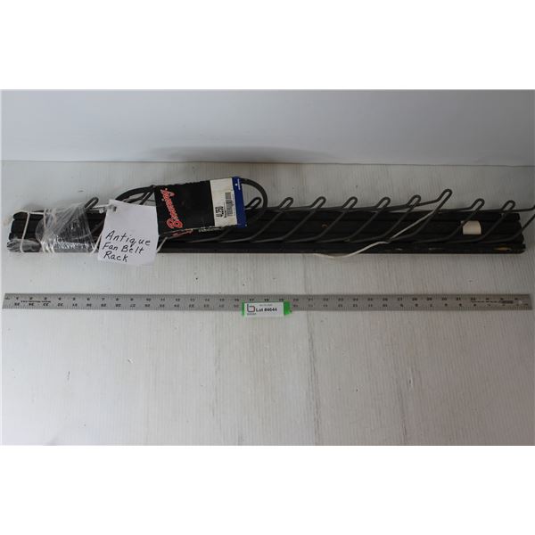 Vintage Fan Belt Display Rack, Belt
