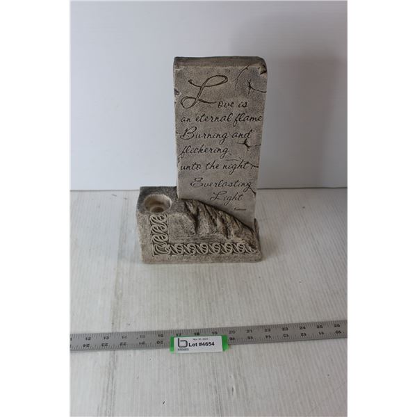 Hand Cast Stone Collection Candle Holder With Inspirational Saying