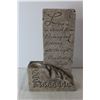Image 2 : Hand Cast Stone Collection Candle Holder With Inspirational Saying