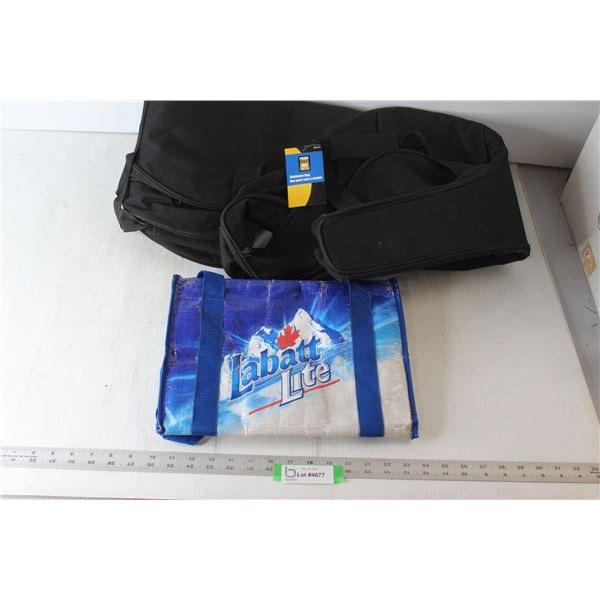 (2) Chainsaw Bags, (1) Insulated Labatt Lite Bag