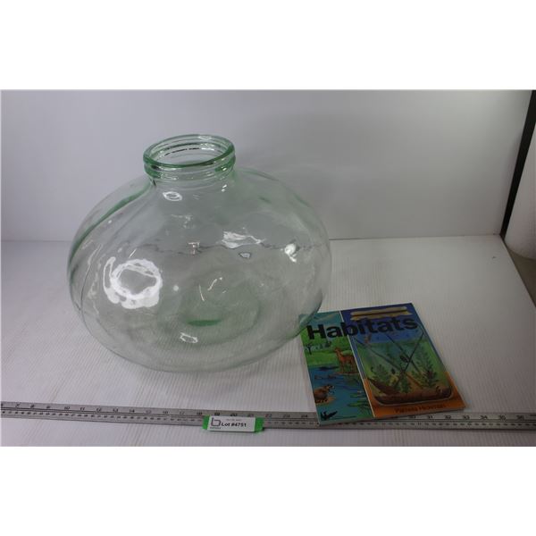 Round Glass Habitat (16"w x 12"h -missing lid) - Habitat Book