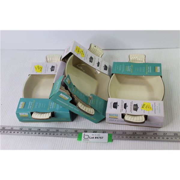 (3) Martha Stewart Cast Iron Enameled 10" Cooking Dish (NIB)