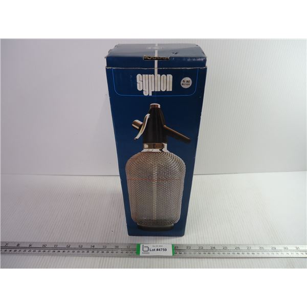 Large Soda Siphon with Mesh Cover