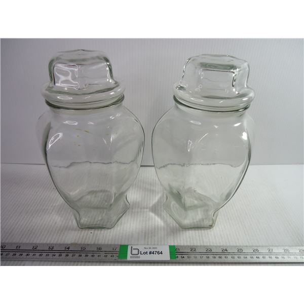 (2) Large Glass Storage Containers