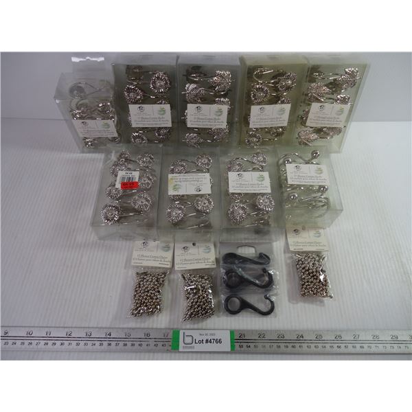 (13) Assorted Packages of Shower Curtain Rings and Chains