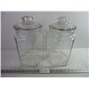 Image 1 : (2) Large Glass Storage Containers-8.25" in Diameter and 13" High