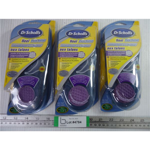 (3) Dr, Scholls Heel Pain Relief Orthotics-Men's 8 to 12