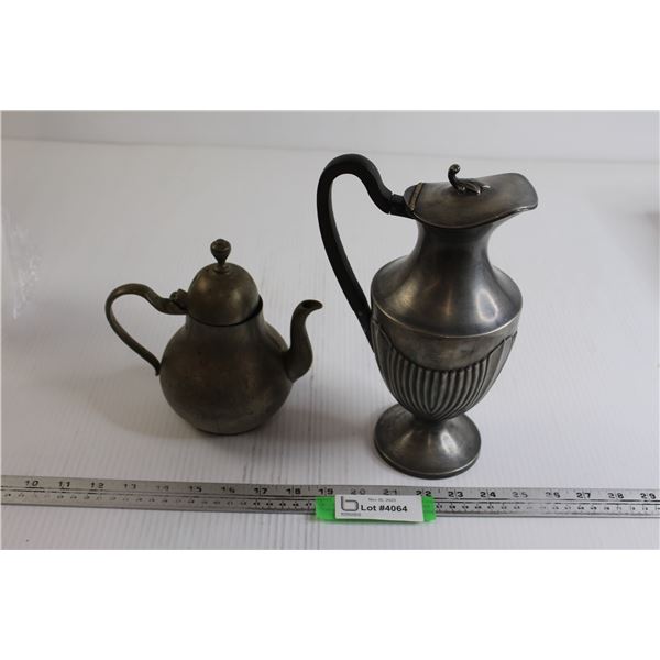 (2) Pewter Teapots