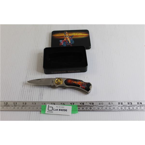 Adult Female with Motorcycle Decorative Knife