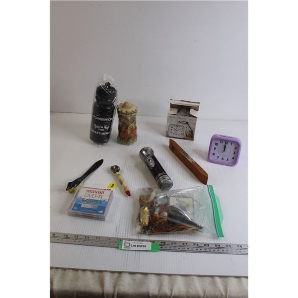 Powerade Saskatchewan Bottle, Castle-Themed Candle, Quartz Alarm Clock - NIB?, Misc.