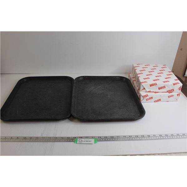 (2) Lunch Trays, (2) Basics Paper Packs