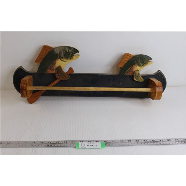 Wooden Fish Towel Rack - 24" x 8"