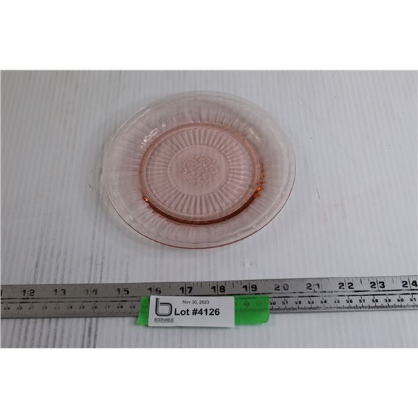 Pink Depression Glass "Open Rose" Dish