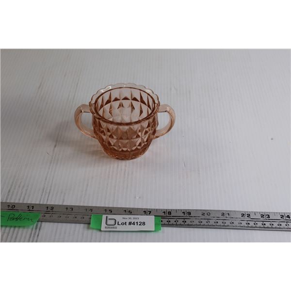 Pink Depression Glass Windsor Sugar Bowl