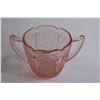 Image 2 : Pink Depression Glass "Cherry Blossom" Sugar Bowl w/ Lid