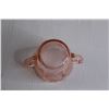 Image 4 : Pink Depression Glass "Cherry Blossom" Sugar Bowl w/ Lid