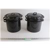 Image 1 : (2) Graniteware Steamer / Pasta Pots