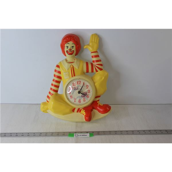 Ronald McDonald Clock (17" x 13") (Works, Battery Operated)