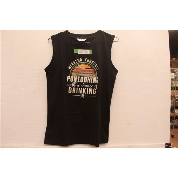 * Women's Small Tank Top (Black) (Chance of Pontooning)
