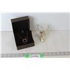 Image 1 : Sterling Silver Multi-Loop Necklace, Reindeer Plastic Ornament (Nose has Damage)