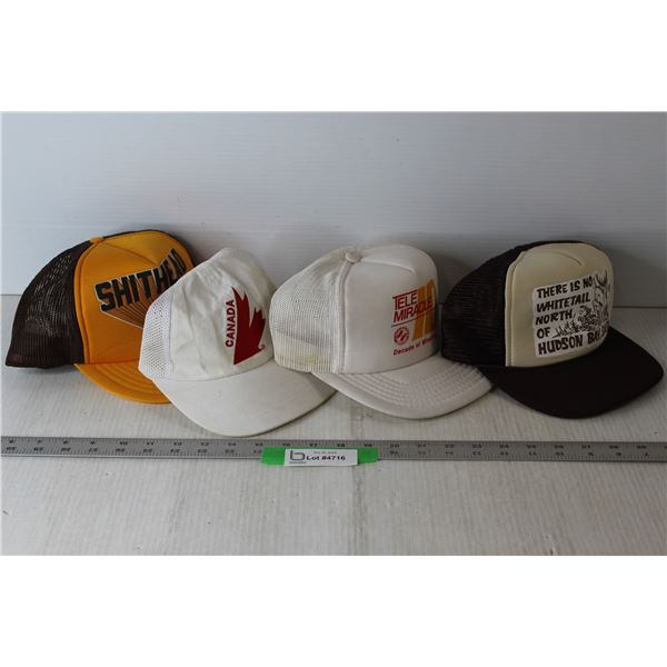 Lot of 4 Assorted Baseball Hats
