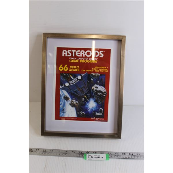 Asteroids Framed Ad - 11 3/4" x 14 3/4"