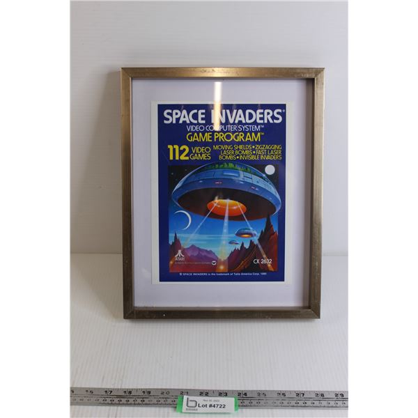 Framed Space Invaders Ad - 11 3/4" x 14 3/4"