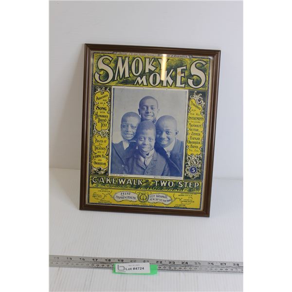 Framed Smokey Mokes Ad - 12" x 15" - Black Americana