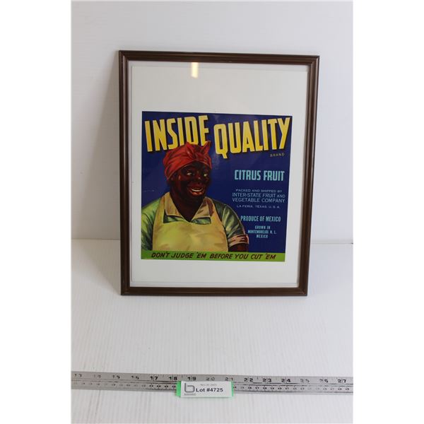 Framed Inside Quality Ad - 12" x 15" - Black Americana