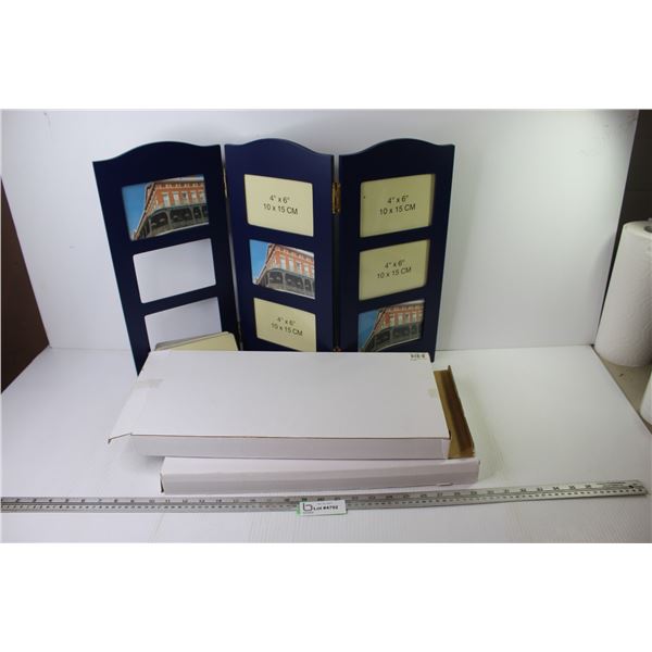 (2) Blue Wooden Photo Frames (26" x 18")