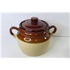 Image 2 : Bean Crock w/Lid - Stoneware Jar w/Lid