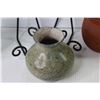 Image 4 : (2) Metal Wall Hangers - Clay Teapot - Ceramic Pitcher - Stoneware Vase
