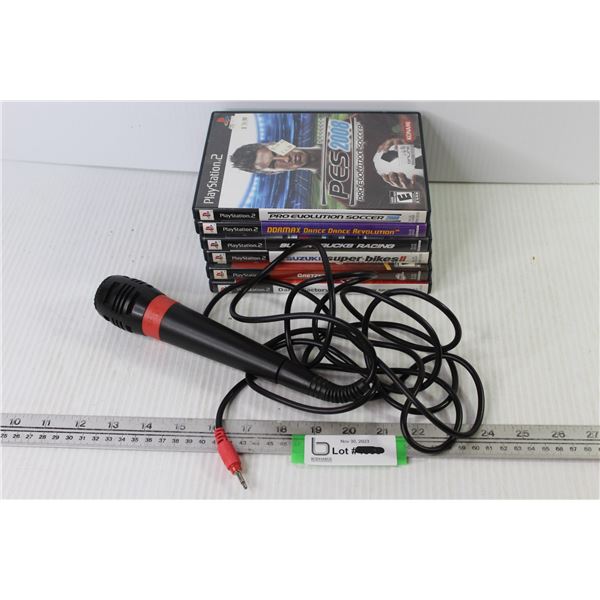 (6) Play Station 2 Games - Sing Star Microphone